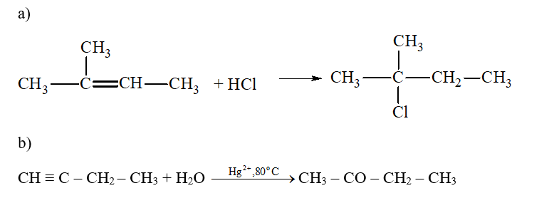 Viết công thức cấu tạo sản phẩm chính của các phản ứng sau:  a) 2 – methylbut  (ảnh 1)