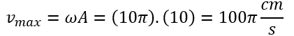 Một dao động điều hòa có phương trình x=10 cos⁡(10πt)  cm, t được tính bằng giây. Tốc độ cực đại của chất điểm này trong quá trình dao động là 	A. 100 cm/s.	B. 10 cm/s.	C. 10π cm/s.	D. 100π cm/s. (ảnh 1)