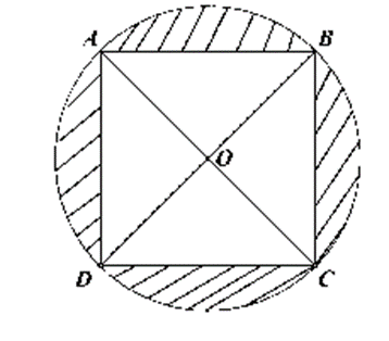 Tính diện tích hình tròn, biết cạnh hình vuông là 8 cm, diện tích phần gạch chéo là 86 cm (ảnh 1)