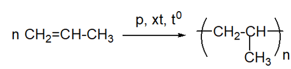 Viết phương trình hoá học của phản ứng trùng hợp propene. (ảnh 1)