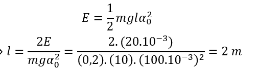 Hình vẽ bên là đồ thị động năng E_d của một con lắc đơn theo li độ góc α. Biết khối lượng của con lắc là m=0,2 kg. Lấy gia tốc trọng trường g=10 m/s^2 .    Chu kì dao động của con lắc bằng 	A. 4,2 s. 	B. 2,8 s. 	C. 2,1 s. 	D. 1,4 s.  (ảnh 3)