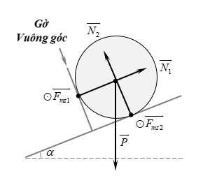 Trên mặt phẳng nghiêng góc α=30^0 so với phương ngang, có một chiếc gờ thẳng, dài, nằm ngang, có thành phẳng, vuông góc với mặt phẳng  (ảnh 2)