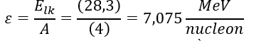 Cho năng lượng liên kết của hạt nhân (_2^4)He là 28,3 MeV. Năng lượng liên kết riêng của hạt nhân đó bằng  (ảnh 1)