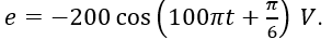 Từ thông gửi qua một khung dây dẫn phẳng bằng kim loại có biểu thức ϕ=2/π  cos⁡(100πt+π/6) Wb (t tính bằng giây).  (ảnh 3)