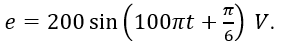 Từ thông gửi qua một khung dây dẫn phẳng bằng kim loại có biểu thức ϕ=2/π  cos⁡(100πt+π/6) Wb (t tính bằng giây).  (ảnh 5)