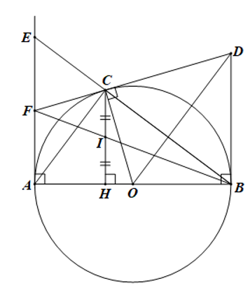 Cho (O) đường kính AB = 10cm, C là 1 điểm trên đường tròn (O) sao cho AC = 6cm. Vẽ CH vuông góc với AB (H thuộc AB). (ảnh 1)