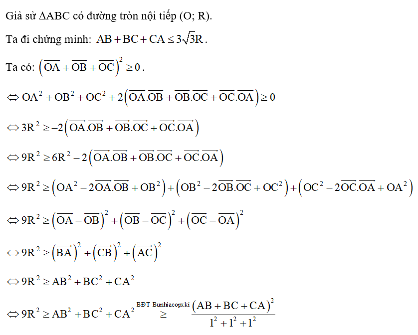 Cho tam giác ABC, chứng minh rằng: sin A+ sin B + sin C bé hơn  bằng 3 căn bậc hai 3 /2 (ảnh 1)