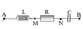 Một đoạn mạch  chứa L, R và C như hình vẽ . Cuộn cảm thuần có độ tự cảm  L. Đặt vào hai đầu AB một điện áp có biểu thức (ảnh 2)