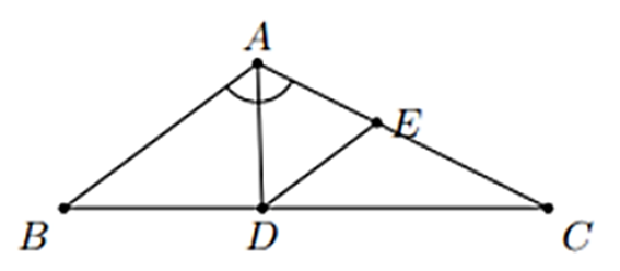 Cho tam giác ABC có góc BAC = 120 độ, AB = 4 cm và đường phân giác trong AD = 3 cm (ảnh 1)