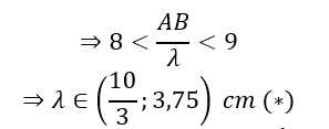 Trong thí nghiệm giao thoa sóng mặt nước với hai nguồn kết hợp cùng pha đặt tại A và B cách nhau 30 cm. Trên mặt nước, C là một điểm sao cho ABC là tam giác  (ảnh 1)