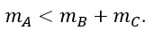 Cho phản ứng hạt nhân A → B+C. Gọi m_A, m_B và m_C lần lượt là khối lượng của các hạt nhân A, B, C. Phản ứng tỏa năng lượng khi	 (ảnh 3)