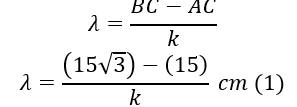 Trong thí nghiệm giao thoa sóng mặt nước với hai nguồn kết hợp cùng pha đặt tại A và B cách nhau 30 cm. Trên mặt nước, C là một điểm sao cho ABC là tam giác  (ảnh 2)