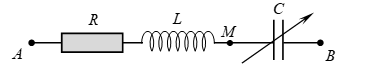 Cho đoạn mạch điện xoay chiều như hình vẽ. R là điện trở thuần, R là cuộn cảm thuần, tụ điện C có điện dung thay đổi được. Đặt vào hai đầu (ảnh 1)