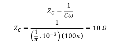 Tụ điện có điện dung C=1/π  mF trong mạch điện xoay chiều có tần số 50 Hz sẽ có dung kháng bằng  (ảnh 1)