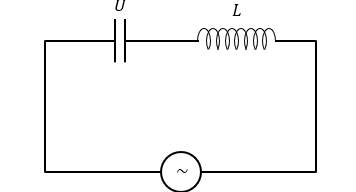 Mạch điện xoay chiều nối tiếp gồm hai phần tử L và C như hình vẽ. Biết điện áp đặt vào hai đầu mạch có giá trị hiệu dụng là U.    Nếu tần số góc của dòng điện rất nhỏ thì điện áp hiệu dụng trên các phần tử là (ảnh 1)