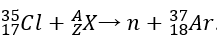 Cho phản ứng hạt nhân (_17^35)Cl+(_Z^A)X→ n+(_18^37)Ar. Trong đó hạt X có   A. Z=1; A=3.  (ảnh 1)