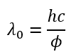 Công thoát electron của một kim loại là ϕ. Giới hạn quang điện λ_0 của kim loại này được xác định bằng công thức nào sau đây? (ảnh 1)