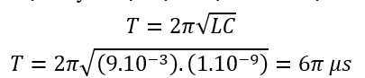 Cho mạch dao động LC như hình vẽ. Biết L=9 mF và và C=C_0=1 μF. Ban đầu tụ điện C_0 được tích đầy điện ở hiệu điện thế U_0=10 V (ảnh 2)