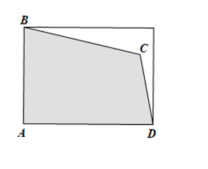 Một mảnh đất hình chữ nhật bị xén đi một góc (hình vẽ), phần còn lại có dạng hình (ảnh 1)