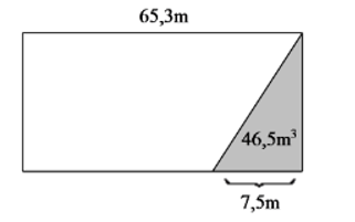 Một miếng đất hình chữ nhật có chiều dài 65,3m. Vì mở rộng đường quốc lộ nên miếng đất (ảnh 1)