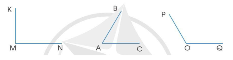 b) Dùng thước đo góc để đo các góc sau và nêu kết quả:   (ảnh 1)