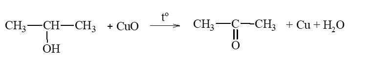 Cho biết sản phẩm sinh ra khi oxi hoá propyl alcohol và isopropyl alcohol bằng copper(II) oxide. (ảnh 1)