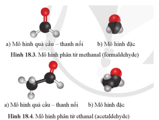 Hãy mô tả hình dạng phân tử methanal và ethanal. (ảnh 1)