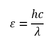 Gọi h là hằng số Planck, c là vận tốc của ánh sáng trong chân không. Với ánh sáng đơn sắc có bước sóng λ thì mỗi photon của ánh sáng đó mang năng lượng là (ảnh 1)
