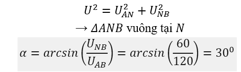 Cho mạch điện như hình vẽ. Điện áp hiệu dụng ở hai đầu đoạn mạch U_AB=120 V, dung kháng của tụ điện Z_C=10√3  Ω và điện trở R=10 Ω.  (ảnh 2)