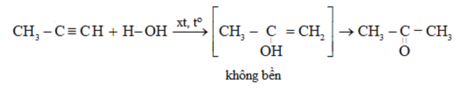 Propyne phản ứng với nước trong điều kiện tương tự như acetylene. Viết phương trình phản ứng minh hoạ. (ảnh 1)