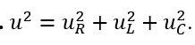 Đặt điện áp xoay chiều u=U_0  cos⁡(2πft) vào mạch điện xoay chiều RLC nối tiếp, cuộn dây thuần cảm. Gọi u_R, u_L và u_C lần lượt là điện áp trên điện trở, cuộn dây và tụ điện. Mối liên hệ nào dưới đây là đúng? (ảnh 5)