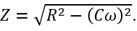 Đặt điện áp xoay chiều u=U_0  cos⁡(ωt) (U_0 và ω là các hằng số dương) vài hai đầu đoạn mạch chứa điện trở thuần R và tụ điện có điện dung C. Tổng trở của đoạn mạch này là (ảnh 3)