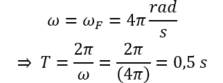 Một con lắc lò xo đang thực hiện dao động cưỡng bức dưới tác dụng của ngoại lực cưỡng bức với phương trình F=0,25 cos⁡(4πt)  N (t tính bằng s). Con lắc dao động với chu kì 	A. 4πs.	B. 0,5 s.	C. 2π s.	D. 0,25 s. (ảnh 2)