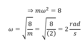 Một chất điểm khối lượng 2 kg thực hiện dao động điều hòa. Phương trình hợp lực F (N) tác dụng lên chất điểm và li độ x (m) của nó được cho bởi F+8x=0 Chu kì dao động của chất điểm là 	A. 2,00 s.	B. 6,28 s.	C. 3,14 s.	D. 1,21 s. (ảnh 3)