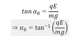Một con lắc đơn với vật nặng có khối lượng m=0,1 kg, mang điện q=10^(-5)  C đang ở trạng thái cân bằng như hình vẽ.  (ảnh 2)