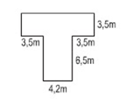 Tính diện tích của mảnh đất có kích thước theo hình vẽ bên 3,5m 6,5m 4,2 m (ảnh 1)