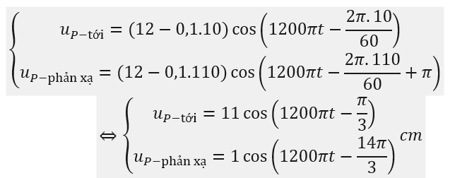 Trong thí nghiệm về sóng dừng trên một sợi dây đàn hồi dài l=60 cm, một đầu cố định đầu còn lại gắn với nguồn phát dao động, tạo ra dao động lan truyền trên dây với phương trình u=12 cos⁡(1200πt)  cm, t được tính bằng giây Biết vận tốc truyền sóng trên dây là v=360 m/s; sóng lan truyền đi với biên độ giảm đều theo quãng đường truyền sóng, khi sóng truyền tới đầu cố định thì biên độ của sóng tới là 6 cm. Gọi P và Q là hai điểm trên dây khi chưa có sóng truyền qua thì chúng cách nguồn các khoảng 10 cm và 55 cm. Khoảng cách lớn nhất giữa hai phần tử sóng trên trong quá trình dao động gần nhất giá trị nào sau đây? 	A. 47 cm.	B. 48 cm.	C. 49 cm.	D. 50 cm.  (ảnh 2)