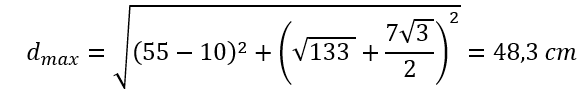 Trong thí nghiệm về sóng dừng trên một sợi dây đàn hồi dài l=60 cm, một đầu cố định đầu còn lại gắn với nguồn phát dao động, tạo ra dao động lan truyền trên dây với phương trình u=12 cos⁡(1200πt)  cm, t được tính bằng giây Biết vận tốc truyền sóng trên dây là v=360 m/s; sóng lan truyền đi với biên độ giảm đều theo quãng đường truyền sóng, khi sóng truyền tới đầu cố định thì biên độ của sóng tới là 6 cm. Gọi P và Q là hai điểm trên dây khi chưa có sóng truyền qua thì chúng cách nguồn các khoảng 10 cm và 55 cm. Khoảng cách lớn nhất giữa hai phần tử sóng trên trong quá trình dao động gần nhất giá trị nào sau đây? 	A. 47 cm.	B. 48 cm.	C. 49 cm.	D. 50 cm.  (ảnh 5)