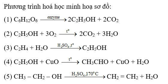 Viết phương trình hoá học của các phản ứng xảy ra theo sơ đồ sau: (ảnh 2)