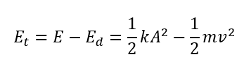 Một con lắc lò xo gồm lò xo nhẹ có độ cứng k, vật nặng khối lượng m đang dao động điều hòa với biên độ A. Khi vật có tốc độ v thì thế năng của con lắc được tính bằng biểu thức (ảnh 1)