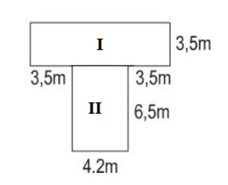 Tính diện tích của mảnh đất có kích thước theo hình vẽ bên 3,5m 6,5m 4,2 m (ảnh 2)