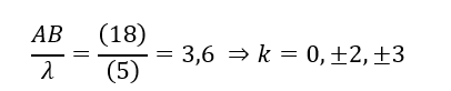 Ở mặt thoáng của chất lỏng có hai nguồn sóng A, B cách nhau 18 cm, dao động theo phương thẳng đứng với phương trình u_A=u_B=a cos⁡(20πt) (t tính bằng giây). Tốc độ truyền sóng trên mặt chất lỏng là 50 cm/s. Gọi M là điểm ở mặt chất lỏng gần A nhất sao cho phần tử chất lỏng tại M dao động với biên độ cực đại và cùng pha với nguồn A. Khoảng cách BM nhỏ nhất bằng 	A. 25 cm.	B. 20 cm.	C. 5 cm.	D. 15 cm (ảnh 4)