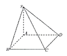 Cho hình chóp S.ABCD có đáy là hình vuông cạnh  acăn3 , SA vuông góc mặt phẳng đáy và SA =   (minh họa hình bên). Góc giữa đường thẳng SC và mặt phẳng (ABCD) bằng? (ảnh 1)