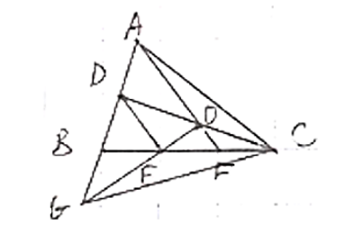 Cho tam giác ABC, D là trung điểm AB, trên BC lấy E, F sao cho BE = EF = FC. Trên tia đối tia BA lấy G sao cho BD = BG. CMR AF, CD, GE đồng quy. (ảnh 1)