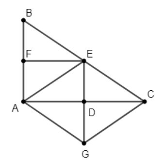 Cho tam giác ABC vuông tại A có AB < AC. Gọi D và E lần lượt là trung điểm của các cạnh AC và BC, kẻ EF ⊥ AB tại F.  a) Chứng minh ADEF là hình chữ nhật. (ảnh 1)