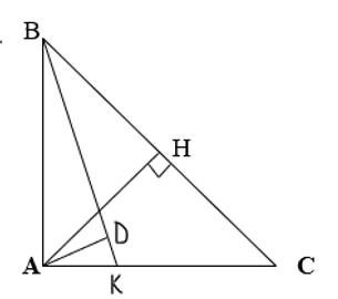 Cho tam giác ABC vuông tại A, đường cao AH. Biết BC = 8cm, BH = 2cm. a) Tính độ dài các đoạn thẳng AB, AC, AH. (ảnh 1)