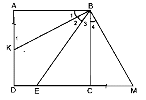 Cho hình vuông ABCD, điểm E thuộc cạnh CD. Tia phân giác của  góc ABE cắt AD ở K. Chứng minh rằng: AK + CE = BE.  (ảnh 1)