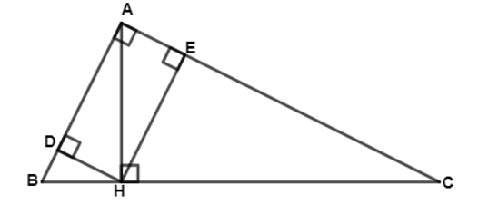 Cho tam giác ABC vuông tại A đường cao AH biết BH = 2 cm, CH = 8 cm a) Tính AH, AB, AC. (ảnh 1)
