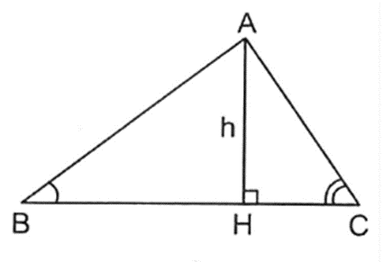 Tính chiều cao ứng với cạnh 40 cm của một tam giác, biết góc kề với cạnh này bằng 40 độ (ảnh 1)