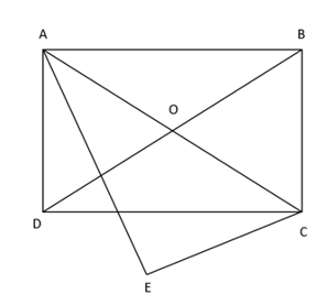 Cho hình chữ nhật ABCD vẽ tam giác AEC vuông tại E. Chứng minh năm điểm A, B, C, D, cùng thuộc một đường tròn. (ảnh 1)